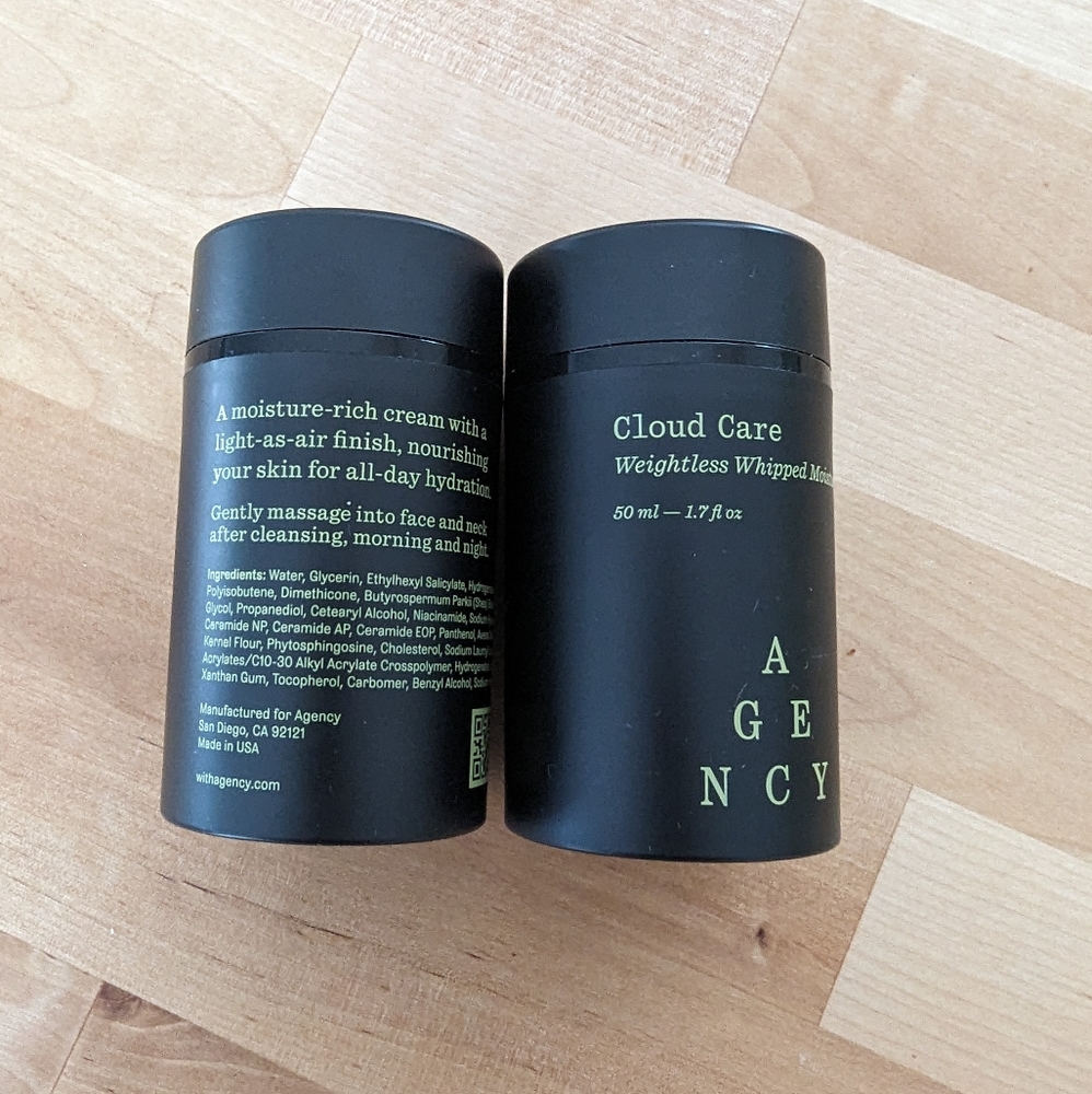 2 New Agency "Cloud Care" Skincare Weightless Whipped Moisturizer